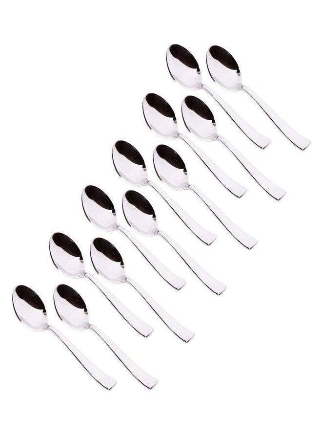 كيه سي طقم ملاعق من الفولاذ المقاوم للصدأ من كي سي، 12 قطعة، أدوات مطبخ هندية (طقم 12 ملعقة) - Image 3